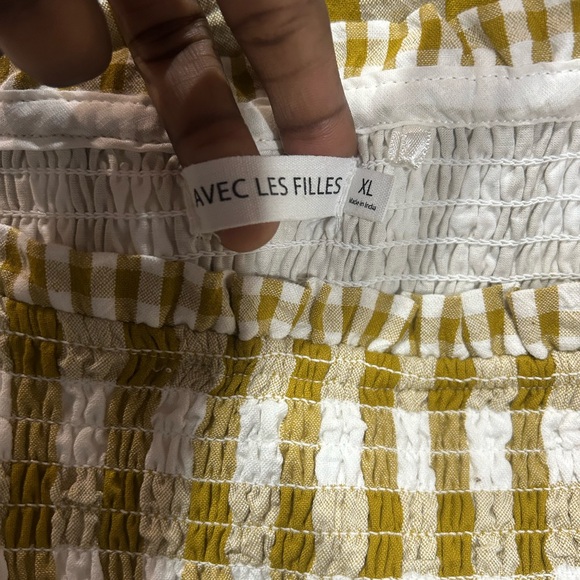 Avec Les Filles Yellow Gingham Tiered Maxi Skirt - Picture 3 of 4